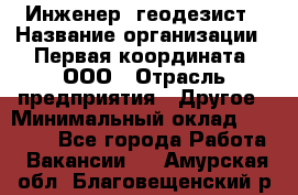 Инженер- геодезист › Название организации ­ Первая координата, ООО › Отрасль предприятия ­ Другое › Минимальный оклад ­ 30 000 - Все города Работа » Вакансии   . Амурская обл.,Благовещенский р-н